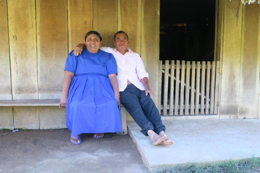 Santa Teresa Health Center patient – Ansanciana Teul and her husband in front of their home.