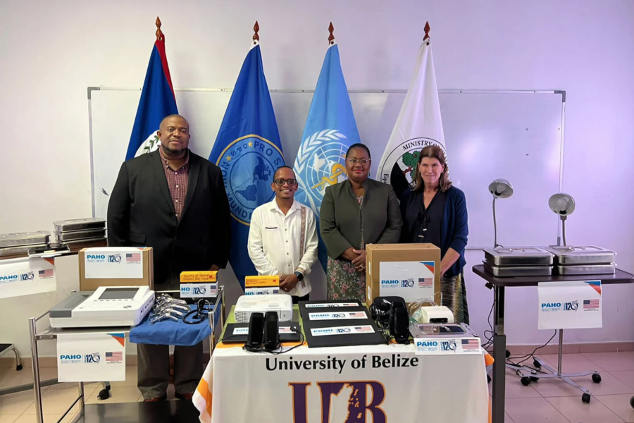 PAHO/WHO Belize in collaboration with the Ministry of Health and Wellness with funding support from the United States Government donates equipment to the University of Belize to strengthen nursing education in Belize
